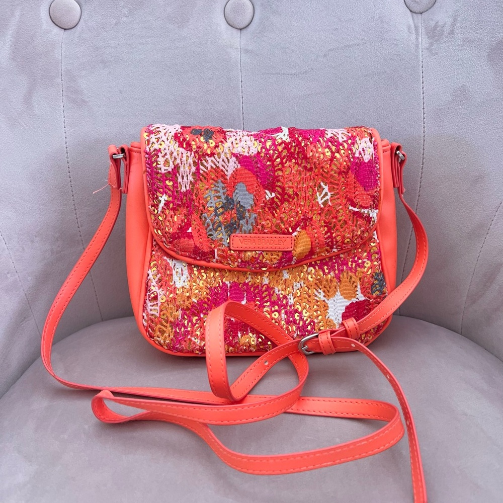 Vera Bradley Vibrant Pink and Orange Crossbody Bag